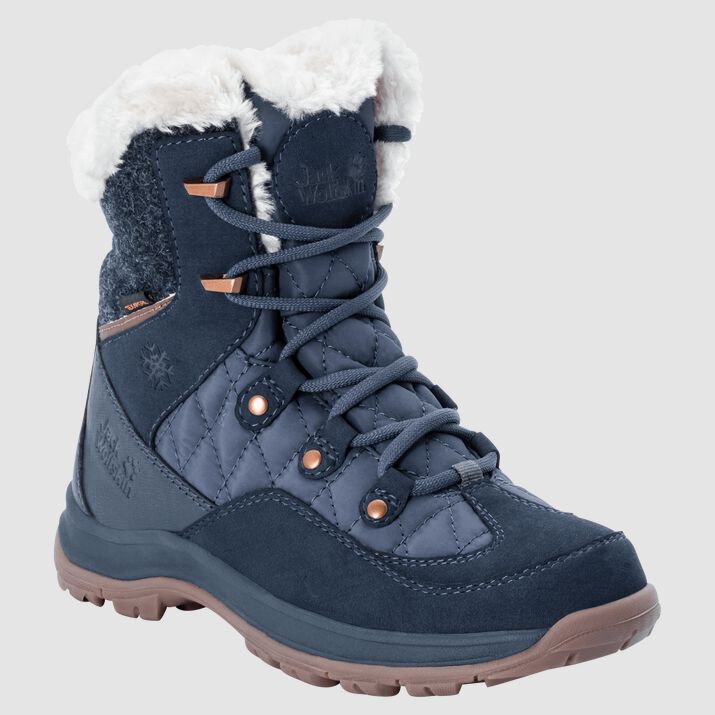 Botas Invierno Jack Wolfskin Cold Bay Texapore Mid Mujer Azules Oscuro Mexico-3256184